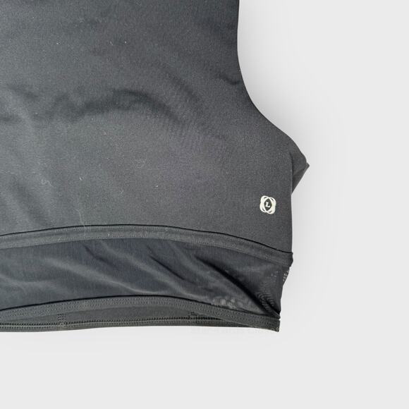 Le Ore Andria Black Sports Bra Small Square Neck Mesh Panel Activewear Fitness - Picture 4 of 5